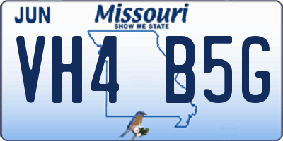 MO license plate VH4B5G