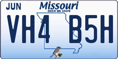 MO license plate VH4B5H