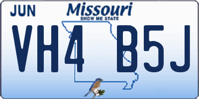 MO license plate VH4B5J