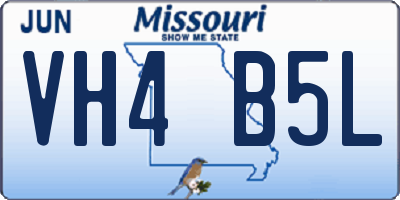 MO license plate VH4B5L