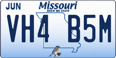 MO license plate VH4B5M