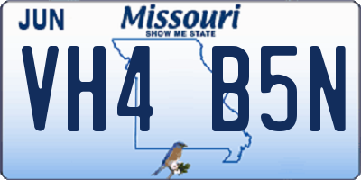 MO license plate VH4B5N