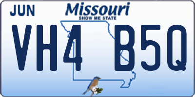 MO license plate VH4B5Q
