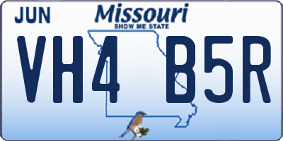 MO license plate VH4B5R