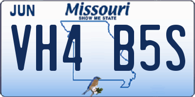 MO license plate VH4B5S