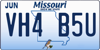 MO license plate VH4B5U