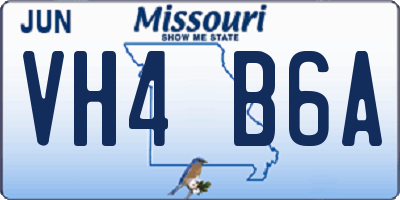 MO license plate VH4B6A