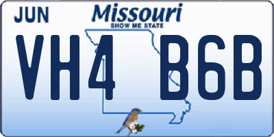 MO license plate VH4B6B