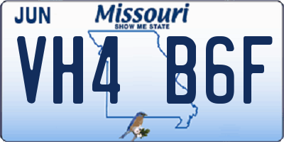 MO license plate VH4B6F