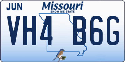 MO license plate VH4B6G