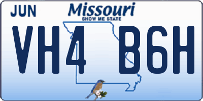 MO license plate VH4B6H