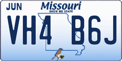 MO license plate VH4B6J