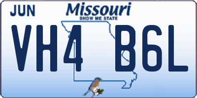 MO license plate VH4B6L