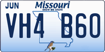 MO license plate VH4B6O