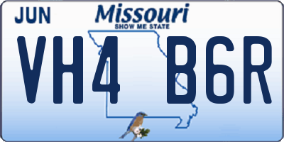 MO license plate VH4B6R