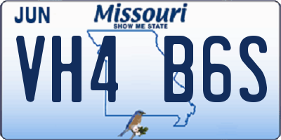 MO license plate VH4B6S