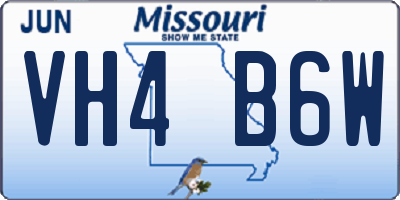MO license plate VH4B6W
