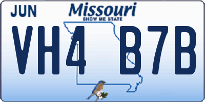 MO license plate VH4B7B