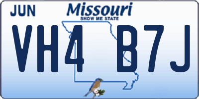 MO license plate VH4B7J