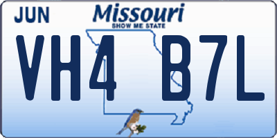 MO license plate VH4B7L