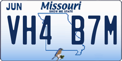MO license plate VH4B7M