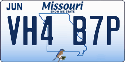 MO license plate VH4B7P
