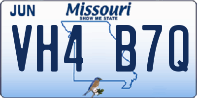 MO license plate VH4B7Q