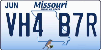 MO license plate VH4B7R