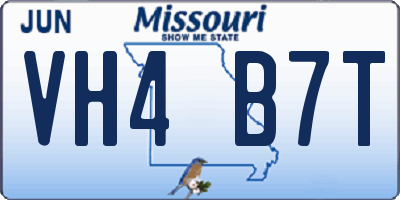 MO license plate VH4B7T