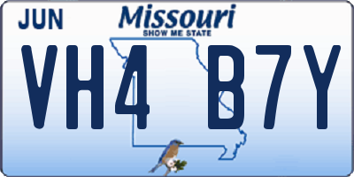 MO license plate VH4B7Y