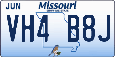 MO license plate VH4B8J