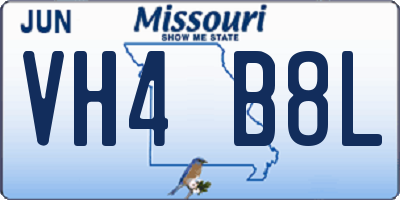 MO license plate VH4B8L