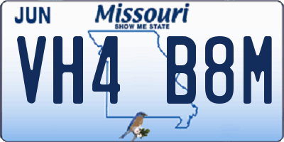 MO license plate VH4B8M