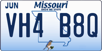 MO license plate VH4B8Q