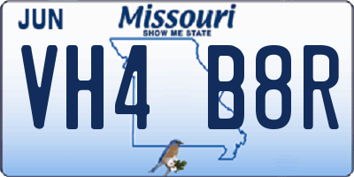 MO license plate VH4B8R