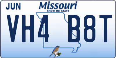 MO license plate VH4B8T