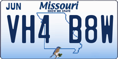 MO license plate VH4B8W