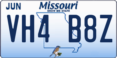 MO license plate VH4B8Z