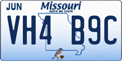 MO license plate VH4B9C