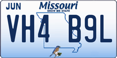MO license plate VH4B9L