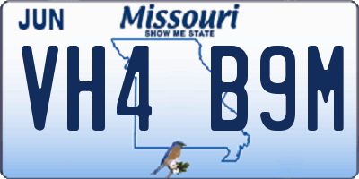 MO license plate VH4B9M