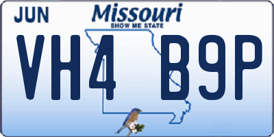 MO license plate VH4B9P