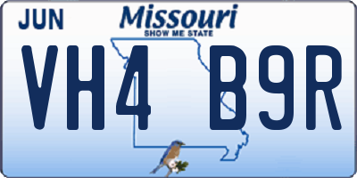 MO license plate VH4B9R