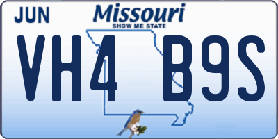 MO license plate VH4B9S