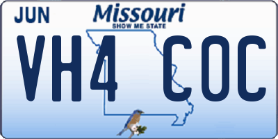 MO license plate VH4C0C