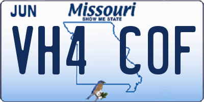 MO license plate VH4C0F