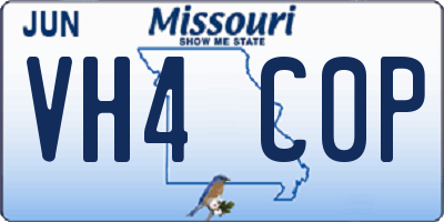MO license plate VH4C0P