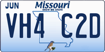 MO license plate VH4C2D