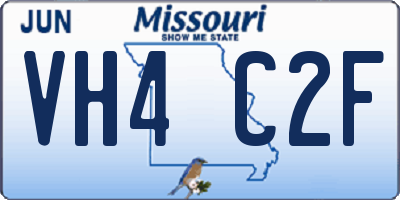 MO license plate VH4C2F