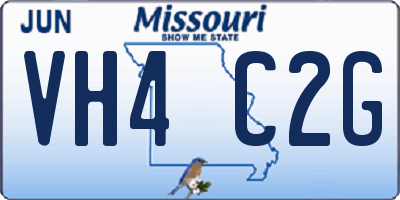 MO license plate VH4C2G